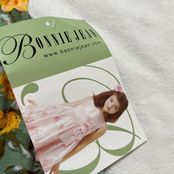 BONNIE JEAN Girl's Large Green Floral Sleeveless  Knit Romper NEW NWT - Picture 3 of 8